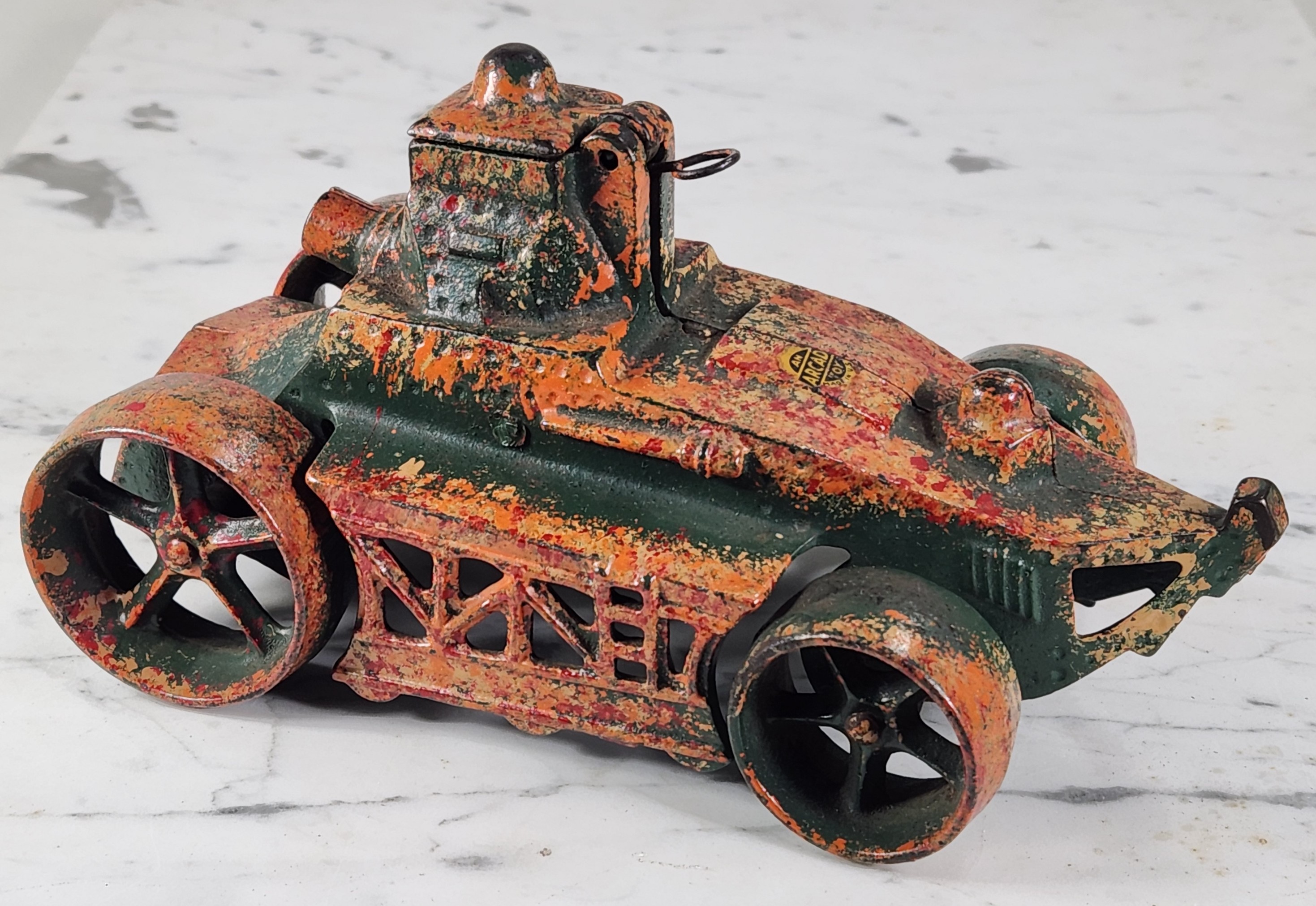 Item: Arcade Cast Iron Army Tank - Rare!